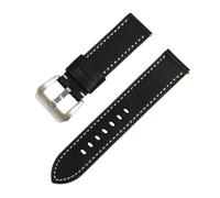 ROUREOX Vintage Genuine Leather Watch Strap Quick Release Replacement Watch Band with Heavy Duty Pre-V Buckle for Panerai Luminor Series-Black 22mm