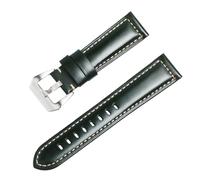 ROUREOX Vintage Leather Watch Strap Padded Replacement Watch Band with Stainless Steel Buckle for Panerai Radiomir PAM00323 PAM00287 PAM00657-Green 26mm