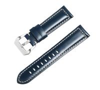 ROUREOX Vintage Leather Watch Strap Padded Replacement Watch Band with Stainless Steel Buckle for Panerai Radiomir PAM00323 PAM00287 PAM00657-Blue 26mm