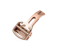 ROUREOX Watch Band Buckle 316L Stainless Steel Folding Replacement Clasp Watch Accessories for Cartier Tank Santos Series-Rose Gold 16mm