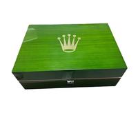ROUREOX Watch Box Case Green Watch Organiser Solid Wood Display Chest 10 Slot Storage Unit Soft Interior Pillow for Rolex