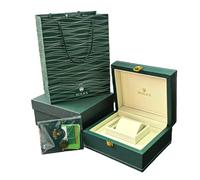 ROUREOX Watch Box Set Document Holder Hang Tag Green Outer Packaging Complete Storage Solution Organiser for Rolex Yacht-Master 42/37