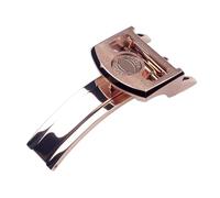 ROUREOX Watch Deployment Clasp Heavy Duty Stainless Steel Replacement Buckle for IWC Pilot's Portugieser Portofino Series-Rose Gold 18mm