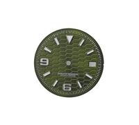 ROUREOX Watch Dial 28.5mm Hexagon Pattern Date Window BGW9 Lume Fit NH35 Caliber DIY Watchmaker Components Tool for Rolex/Seiko - 12 28.5MM