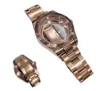 ROUREOX Watch Mod Kit 41mm Fluted Bezel Case Stainless Steel with Bracelet fits 8285 Automatic Movement for Rolex Datejust - C