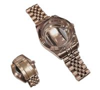 ROUREOX Watch Mod Kit 41mm Fluted Bezel Case Stainless Steel with Bracelet fits 8285 Automatic Movement for Rolex Datejust - B