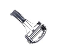 ROUREOX Watch Replacement Buckle Double Push Button Stainless Steel Folding Clasp for Ballon Bleu de Cartier-Silver 16mm