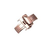 ROUREOX Watch Replacement Clasp Double Push Button Stainless Steel Butterfly Buckle for Seiko Tissot Omega CASIO-Rose Gold 20mm