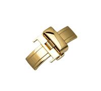 ROUREOX Watch Replacement Clasp Double Push Button Stainless Steel Butterfly Buckle for Seiko Tissot Omega CASIO-Gold 20mm
