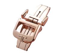 ROUREOX Watch Strap Replacement Buckle 18mm 316L Stainless Steel Folding Clasp for Jaeger-LeCoultre Master Ultra Thin-Rose Gold