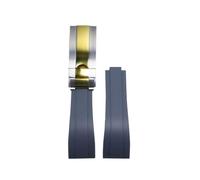 ROUREOX Water-Resistant Durable Silicone Replacement Strap for Rolex Daytona GMT-Master II Yacht-Master-Grey+Two-Tone Gold 21mm