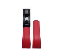 ROUREOX Water-Resistant Durable Silicone Replacement Strap for Rolex Daytona Oyster -Red+Black Buckle 21mm
