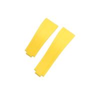 ROUREOX Water-Resistant Durable Silicone Replacement Strap for Rolex GMT Oyster Yacht-Master-Yellow 21mm