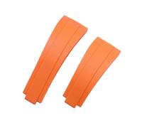 ROUREOX Water-Resistant Durable Silicone Replacement Strap for Rolex Oyster Perpetual GMT-Master II-Orange 21mm