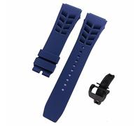 ROUREOX Water-Resistant Sweat-Proof Silicone Adjustable Replacement Band for Richard Mille-Deepblue+Black Button 25mm