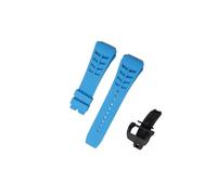 ROUREOX Water-Resistant Sweat-Proof Silicone Adjustable Replacement Band for Richard Mille-LightBlue+Black Buckle 25mm