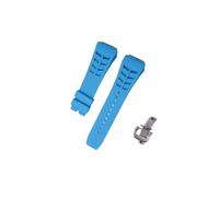 ROUREOX Water-Resistant Sweat-Proof Silicone Adjustable Replacement Band for Richard Mille-LightBlue+Silver Buckle 25mm