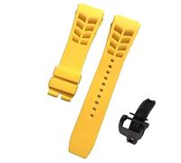 ROUREOX Water-Resistant Sweat-Proof Silicone Adjustable Replacement Band for Richard Mille-Yellow+Black Button 25mm