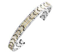 ROUREOX Women's 316L Stainless Steel Watch Strap, Solid Metal Replacement Watch Bracelet for Julius/Lola Rose/WellyMerck-Silver Gold 12MM