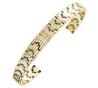 ROUREOX Women's 316L Stainless Steel Watch Strap, Solid Metal Replacement Watch Bracelet for Julius/Lola Rose/WellyMerck-Gold 12MM