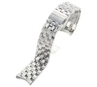 ROUREOX Women's 316L Stainless Steel Watch Strap, Solid Metal Replacement Watch Bracelet for Mido Baroncelli M8600/7600/007-Silver 15MM