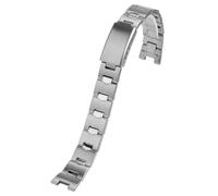 ROUREOX Women's Metal Concave End Replacement Watch Band, Stainless Steel Dedicated Interface Watch Strap for CASIO LTP-1241D-4A/2A/1A-Silver 14MM