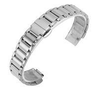 ROUREOX Women's Metal Replacement Watch Band, 316L Stainless Steel Butterfly Buckle Watch Bracelet for FIYTA Heartstrings LA8402/LA8406-Silver Convex 16 * 10MM