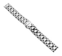 ROUREOX Women's Metal Replacement Watch Strap, Stainless Steel Butterfly Buckle Watch Bracelet for Longines PrimaLuna L8 Collection-Silver 18MM