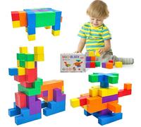 ROUSKY 48PCS Mathematical Teaching Aids - Hexahedral Magnetic Cubes, Magnetic Blocks, Spatial Thinking, Geometric Solid Models for Student，Magnetic Building Blocks for Kids