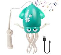 ROUSKY Magical Dancing Octopus Toys, Automatic Sensor Obstacle Avoidance, LED Light, USB Charging. Available in Pink, Yellow, Green (Green)