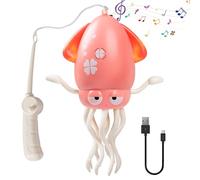 ROUSKY Magical Dancing Octopus Toys, Automatic Sensor Obstacle Avoidance, LED Light, USB Charging. Available in Pink, Yellow, Green (Pink)