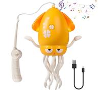 ROUSKY Magical Dancing Octopus Toys, Automatic Sensor Obstacle Avoidance, LED Light, USB Charging. Available in Pink, Yellow, Green (Yellow)