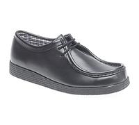Route 21 Apron para Shoes Lace-Up Black 8 UK - Coated Leather Upper, Textile Lining