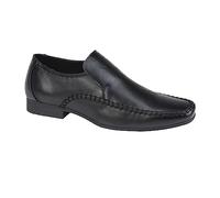 Route 21 Mens Centre Gusset Slip On Formal Shoes/Loafers with Padded Insole Black 8 UK