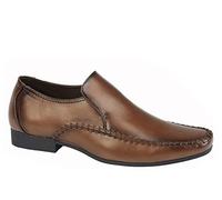 Route 21 Mens Centre Gusset Slip On Formal Shoes/Loafers with Padded Insole Brown 8 UK
