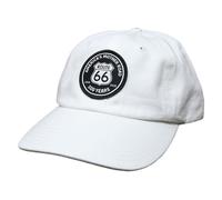 Route 66 America's Mother Road 100 Year Anniversary Cap, Adjustable Strap, Unstructured Fit, White, One size