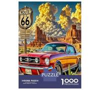 Route 66 Classic Car 1000 Piece Jigsaw Puzzle Paper for Adults Puzzle Game for Family Relax Decoration 70x50cm/1000pcs