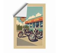 Route 66 Diner Vintage Unframed Wall Art Print A4 (29.7×21cm), Wall Decor