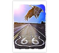 Route 66 Greetings Card, Large Size 5.8" x 8.3".