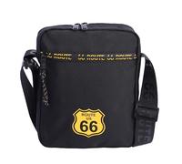 ROUTE 66 Men's Joan Shoulder Bag - Gift for Daily Use, Travel, Business, Black/White, Grande
