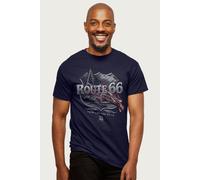 Route 66 Men's Mother Road American Flag T-Shirt in Navy | Size: Large Route 66 Navy L