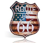 Route 66 Metal Sign Collection, Vintage American Highway Shield, Wall Decor, Multiple Designs (Blue)