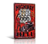 不适用 Route 66 Metal Sign Wall Decor for Bar, Garage or Man Cave