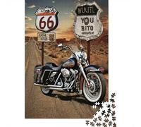 Route 66 Motorcycle 1000 Piece Jigsaw Puzzle Puzzle Game for Family 1000pc Jigsaw Puzzle Set Adult Paper Relaxing Gift Home Decor 38x26cm/1000pcs