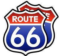 Route 66 Sticker Iconic Sign Camper Motorhome Decal Pack of 2