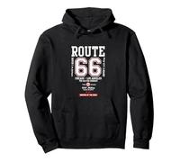 Route 66 The Old USA Highway Pullover Hoodie, Adult Unisex, Black, Medium