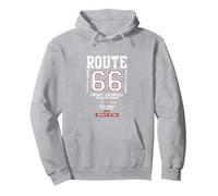 Route 66 The Old USA Highway Pullover Hoodie, Adult Unisex, Heather Grey, X-Large