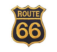 Route 66 USA Chopper Embroidered Iron on Patch Sewing Clothing Jacket (Yellow and Black)