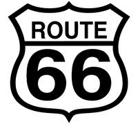 Route 66 Vinyl Decal Sticker for Car/Window/Wall (White Matt)