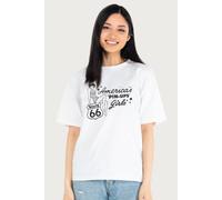 Route 66 Women's Americas Pin Ups Relaxed Fit T-Shirt in White | Size: Small Route 66 White S